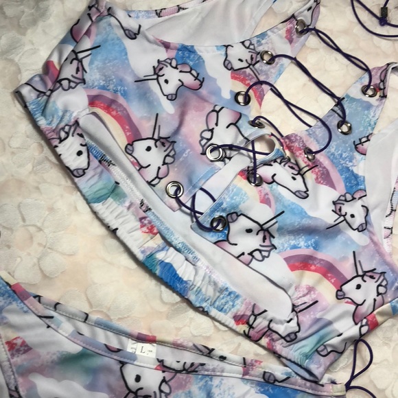 Unicorn two piece bikini rave set - Picture 2 of 5